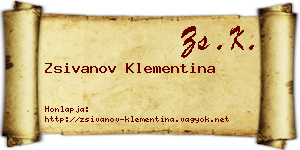 Zsivanov Klementina névjegykártya